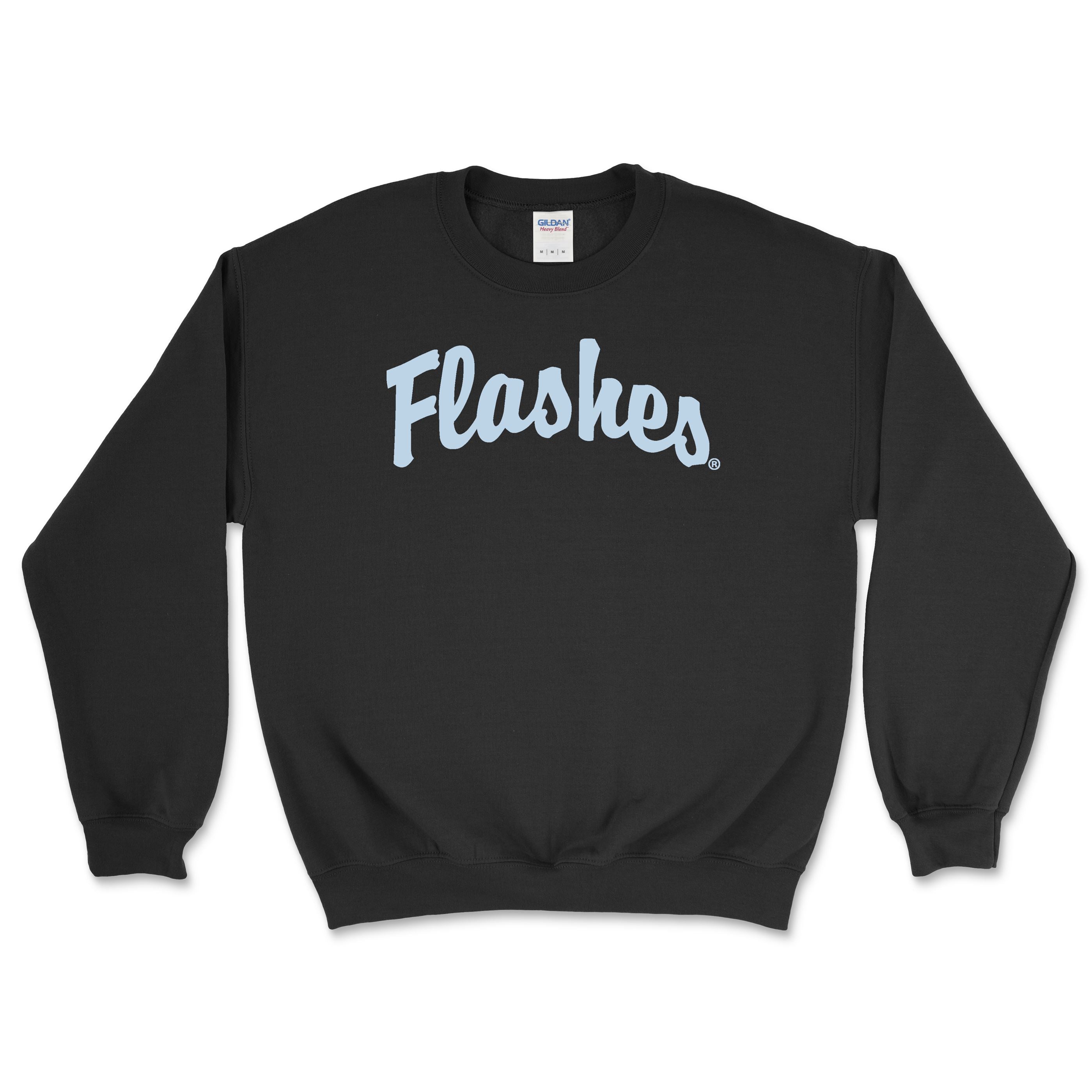 Black Flashes Script Crewneck