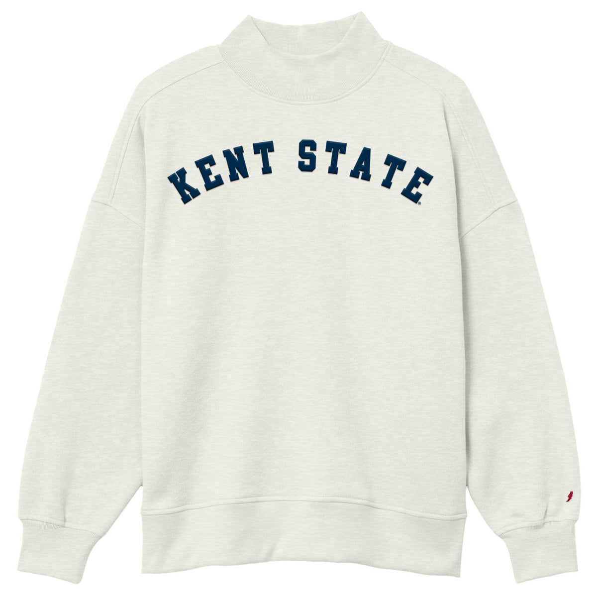 Kent State Oatmeal Mockneck With Navy Applique