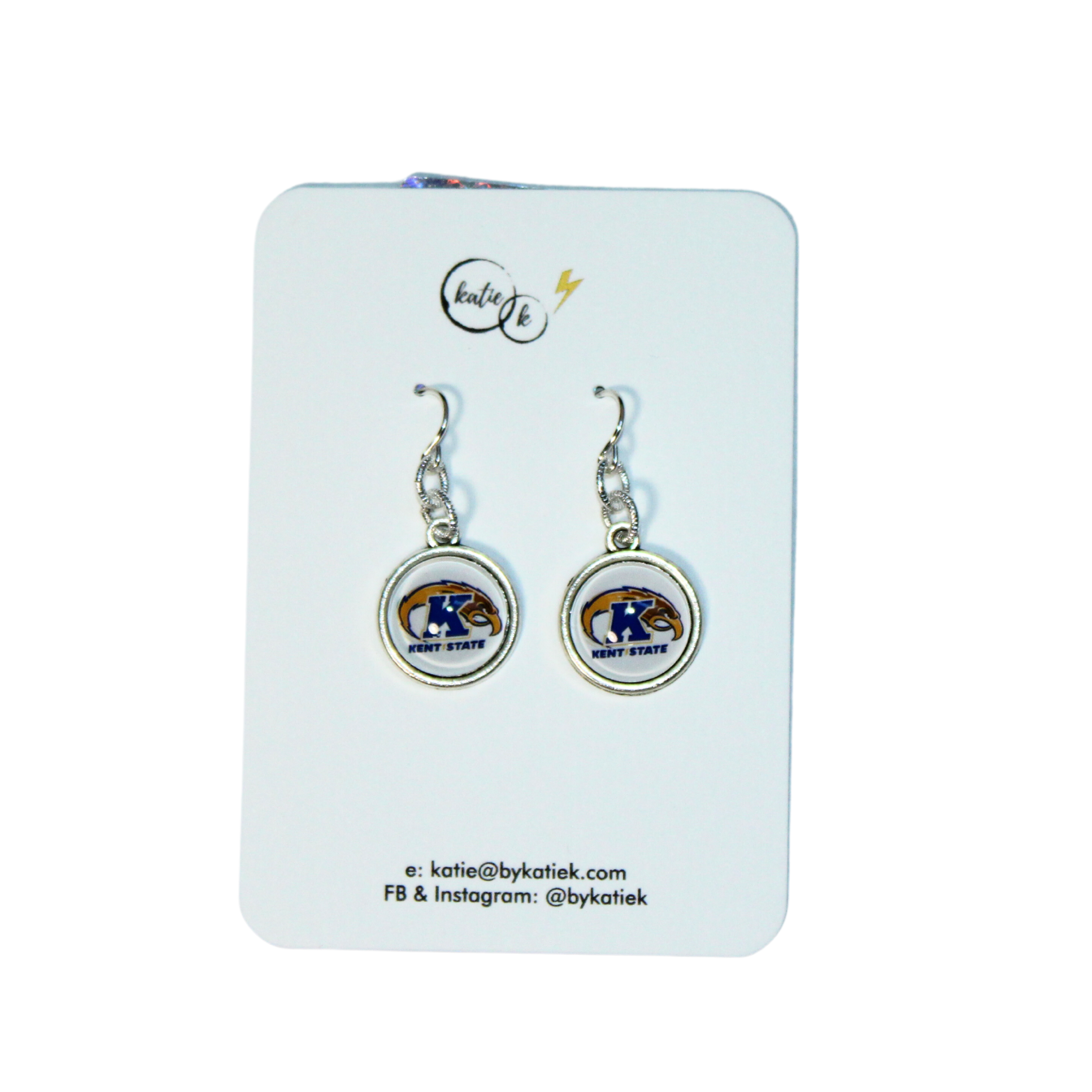 Kent State White Eagle Earring