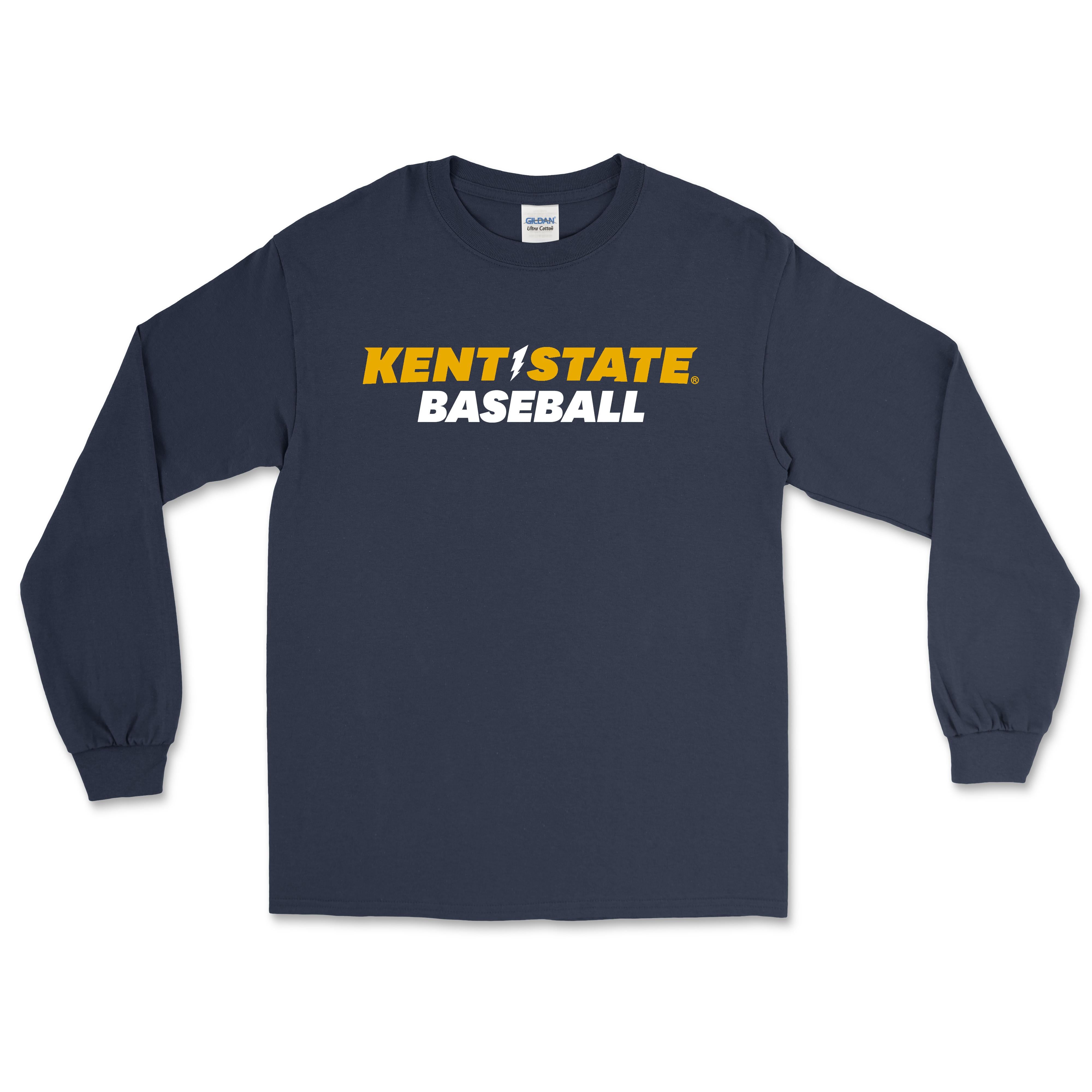 Kent State Navy Baseball Long Sleeve T-Shirt