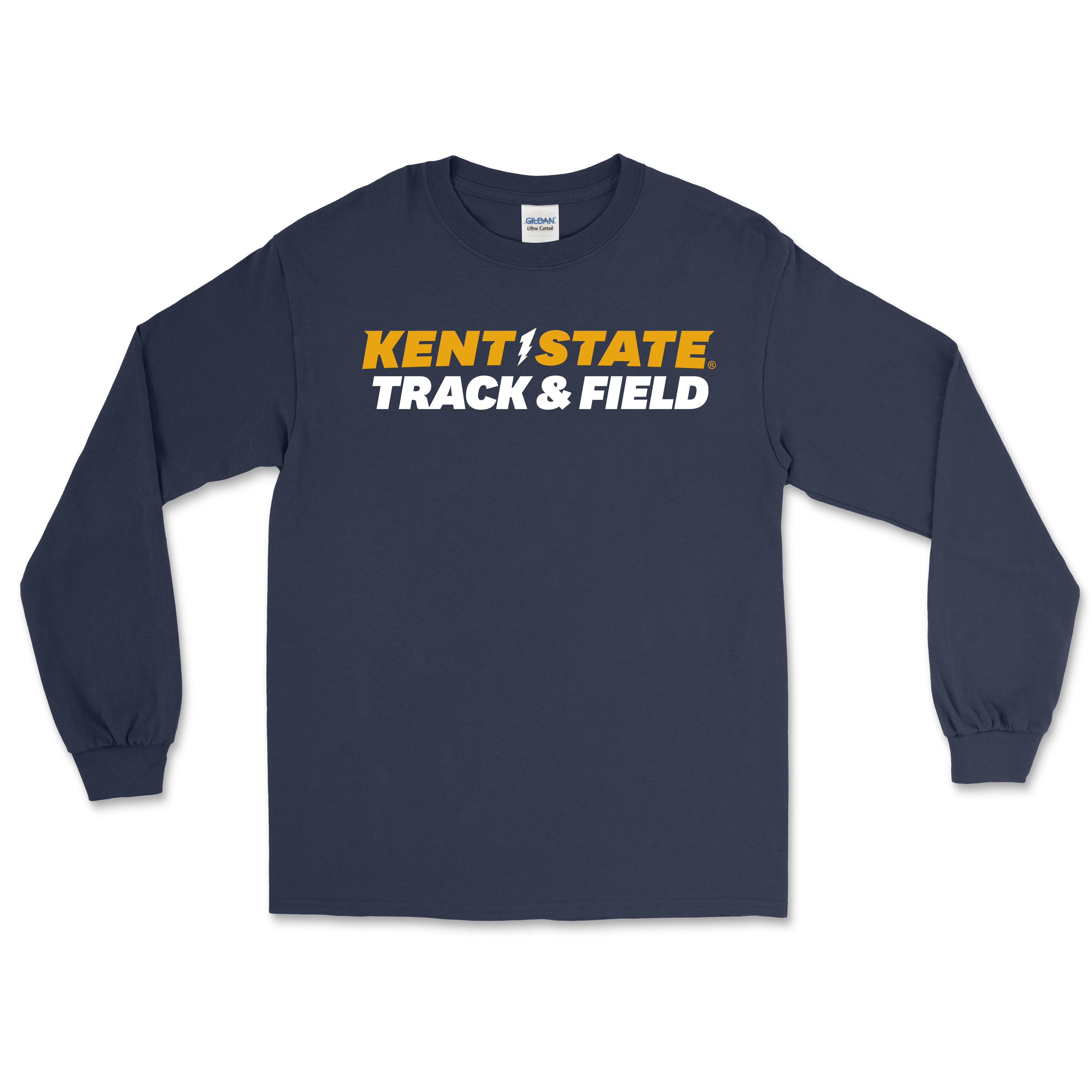 Kent State Navy Track And Field Long Sleeve T-Shirt