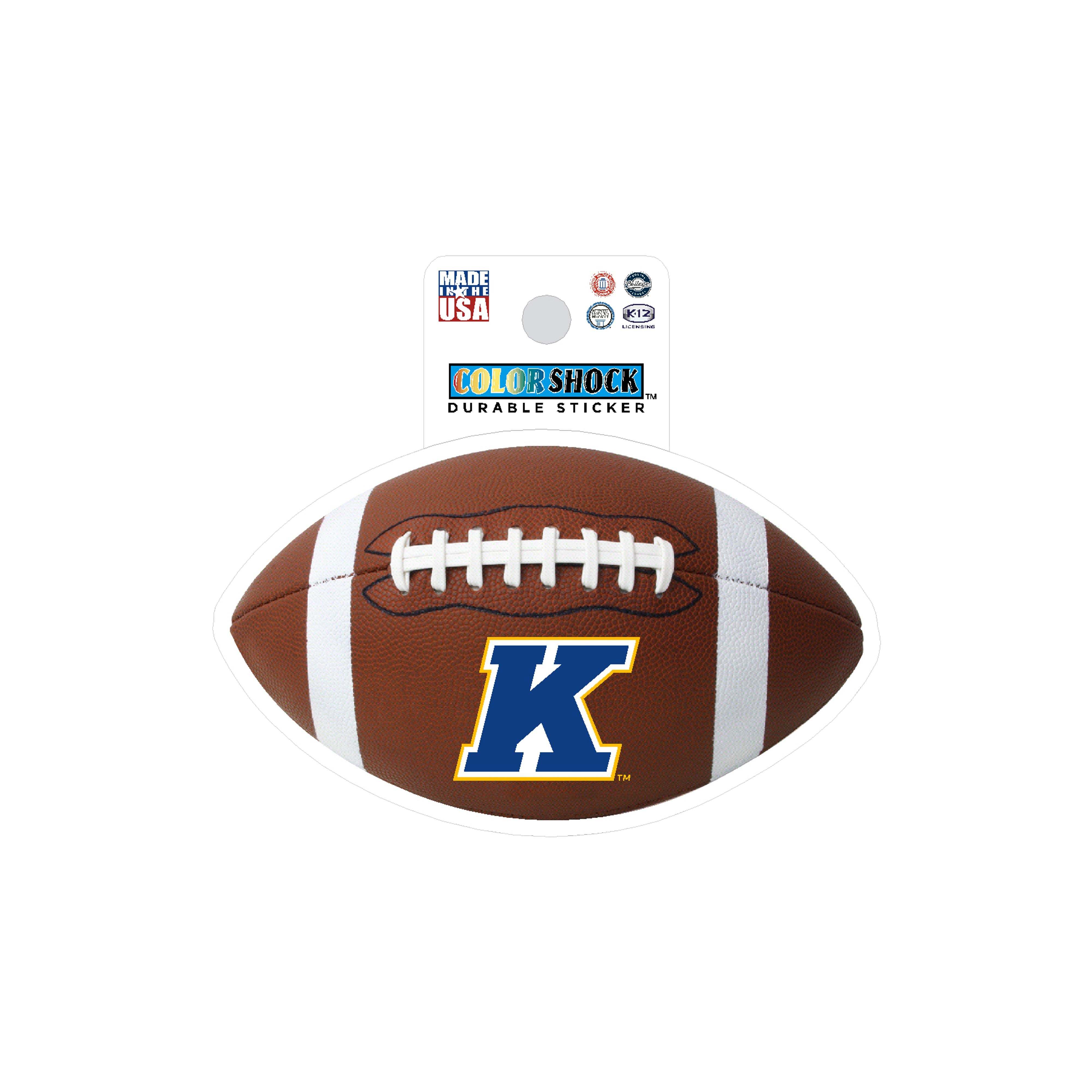 Football With K Kent State Color Shock Sticker