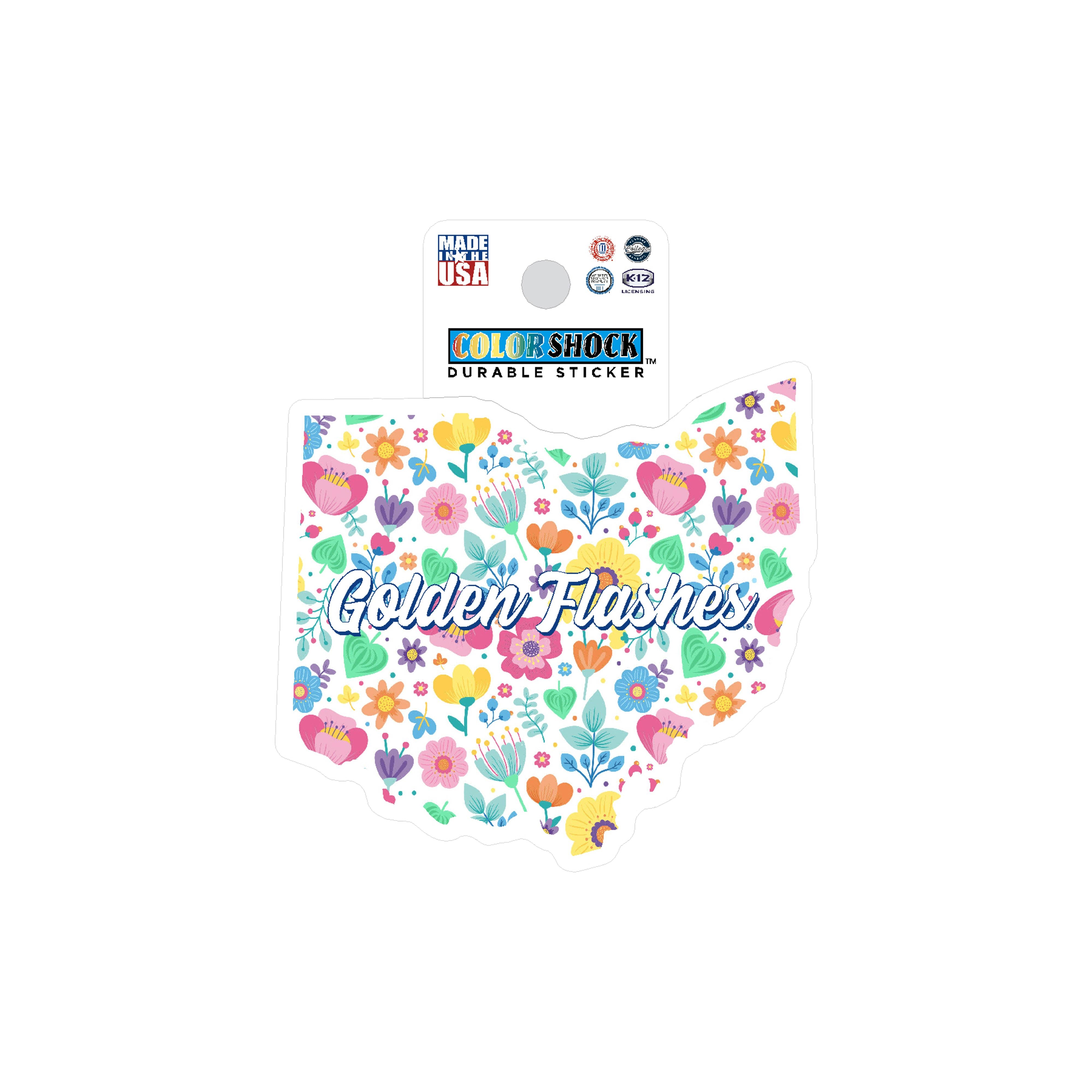 Floral State Shape Sticker