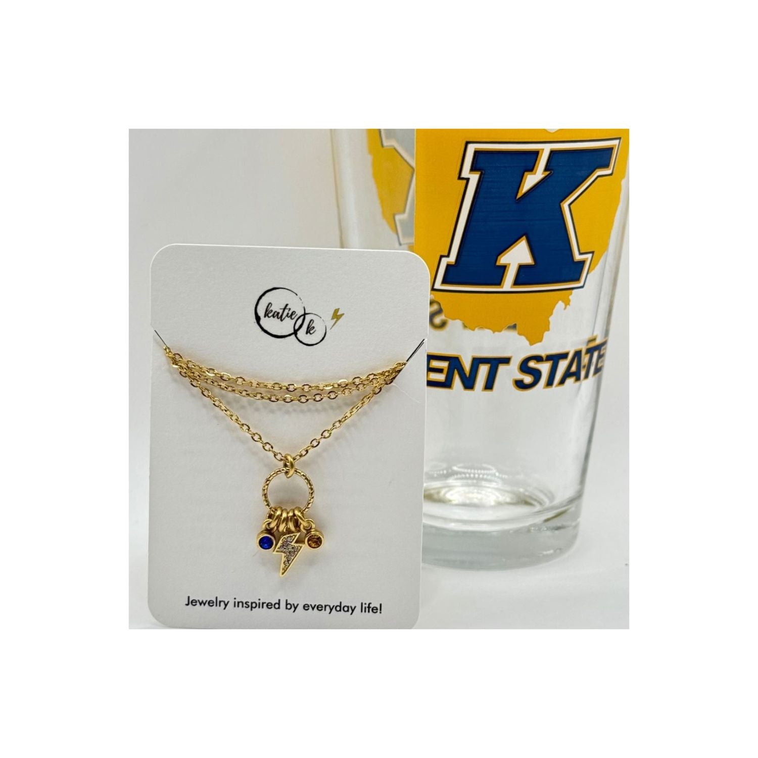 Golden Flashes Navy and Gold Crystal Sparkle Necklace