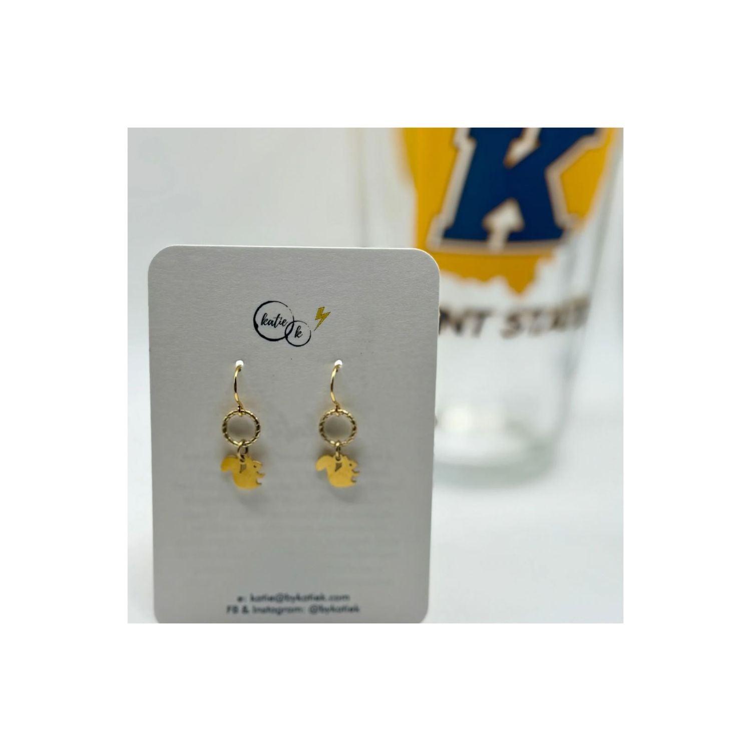 Mini Golden Squirrel Charm Earrings