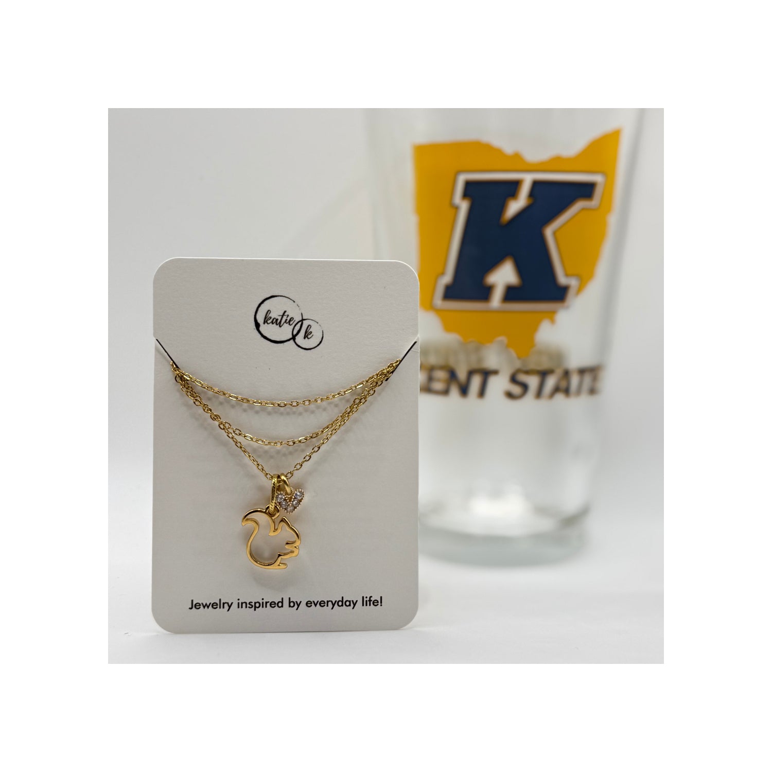 Laser Cut Gold Squirrel Squirrel Necklace