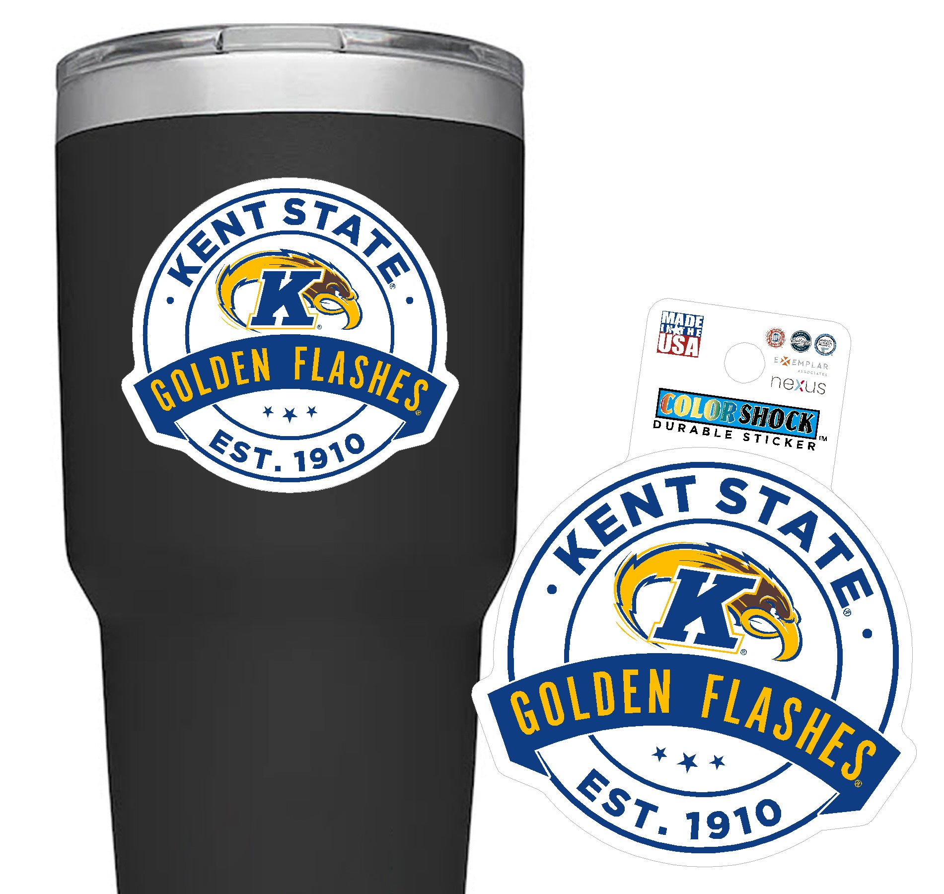 Kent State Circular White Sticker