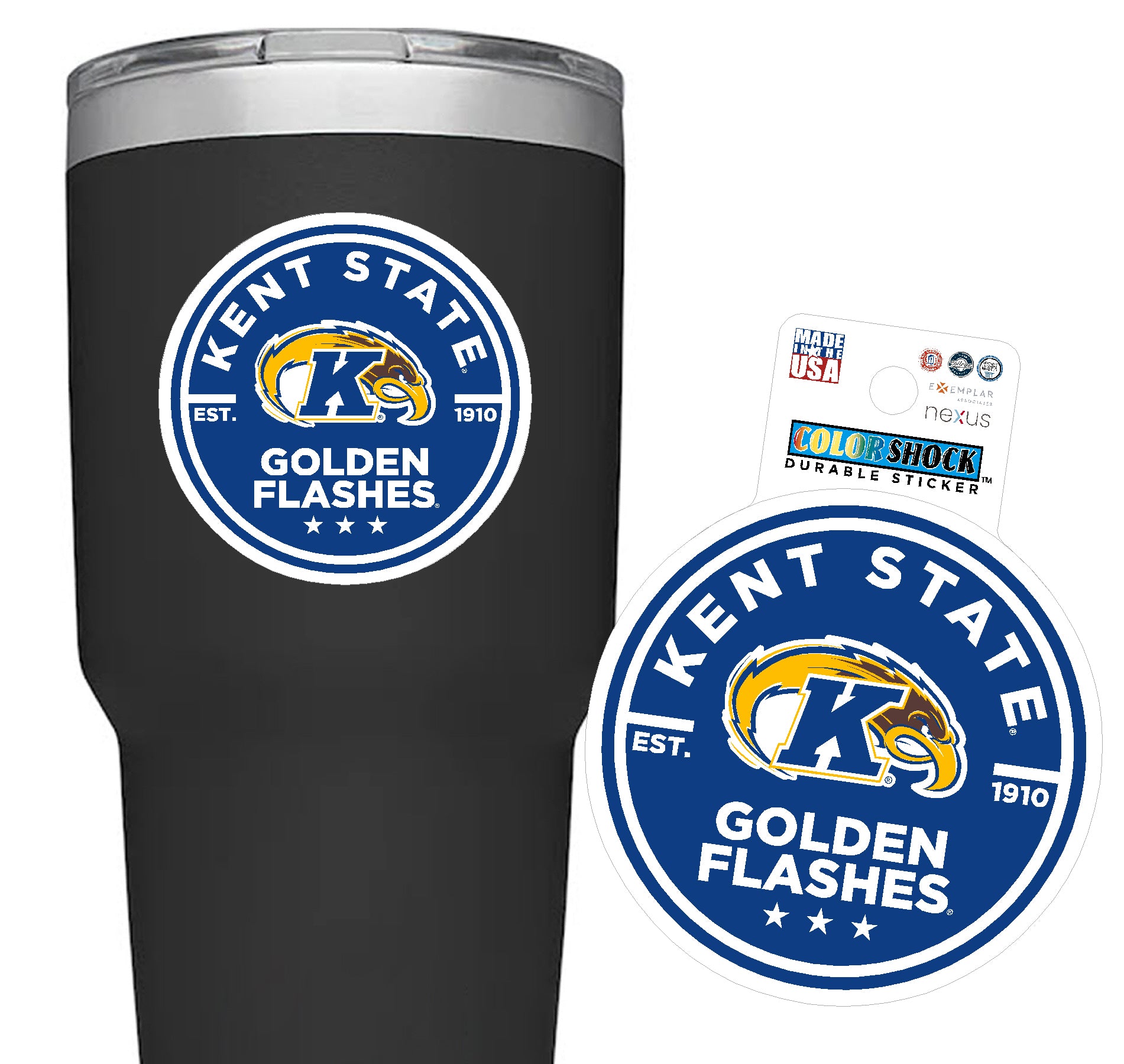 Kent State Circle Sticker With Stars