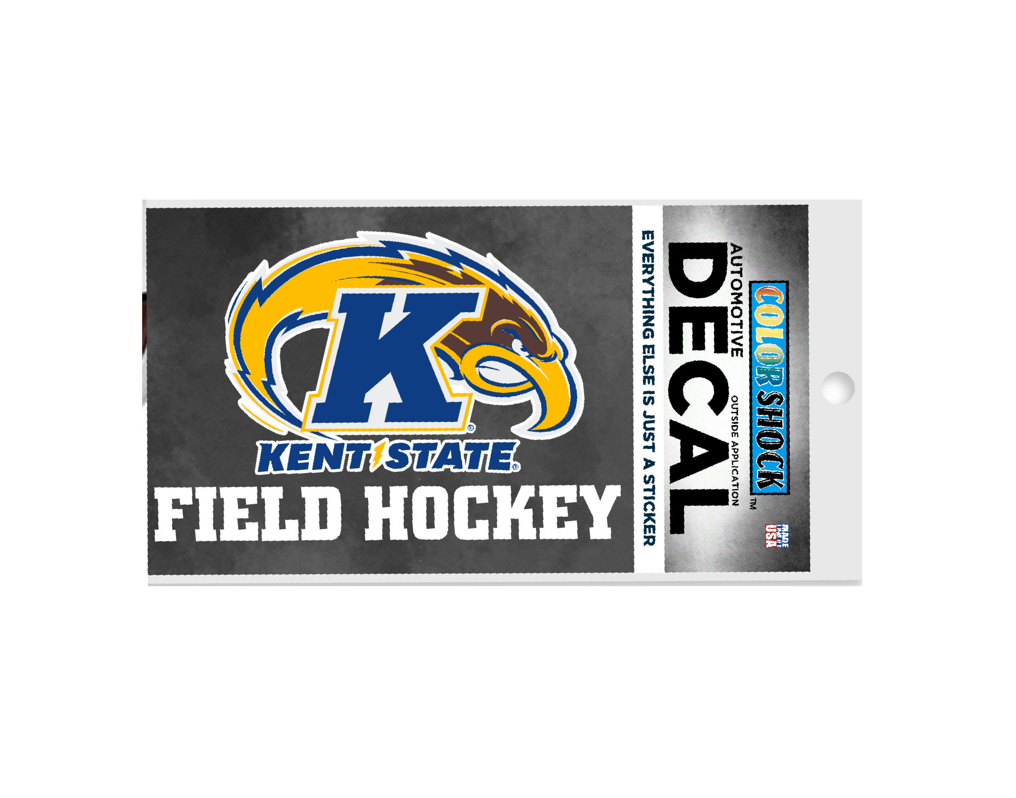 Kent State Field Hockey Decal featuring the Kent State Golden Flashes logo with blue and gold colors, designed for fans of Kent State University field hockey.