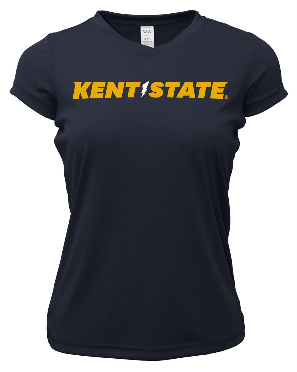 Women's Kent State Bolt Logo Navy VNeck TShirt