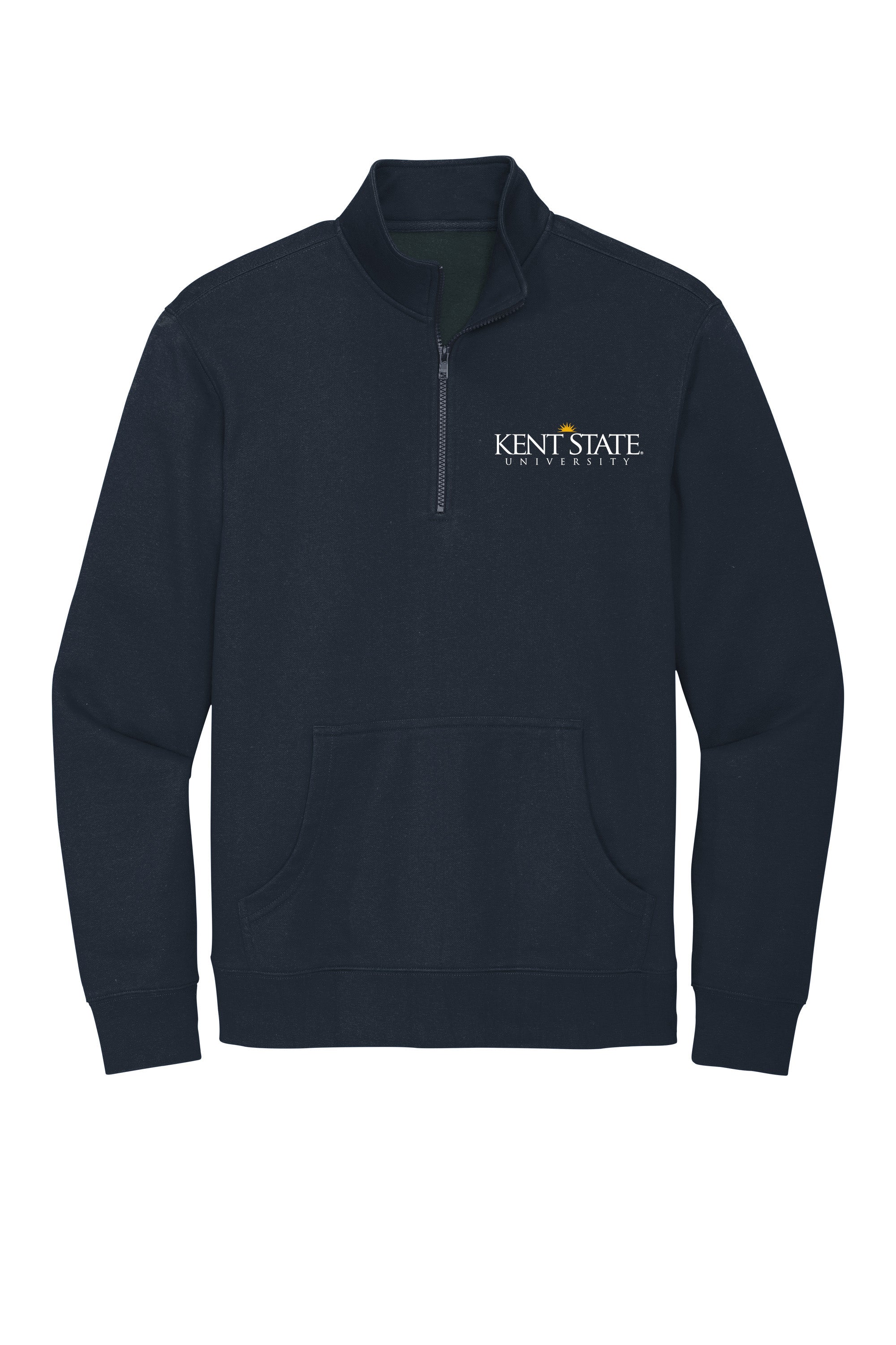 Navy Quarter Zip With Sunburst Logo