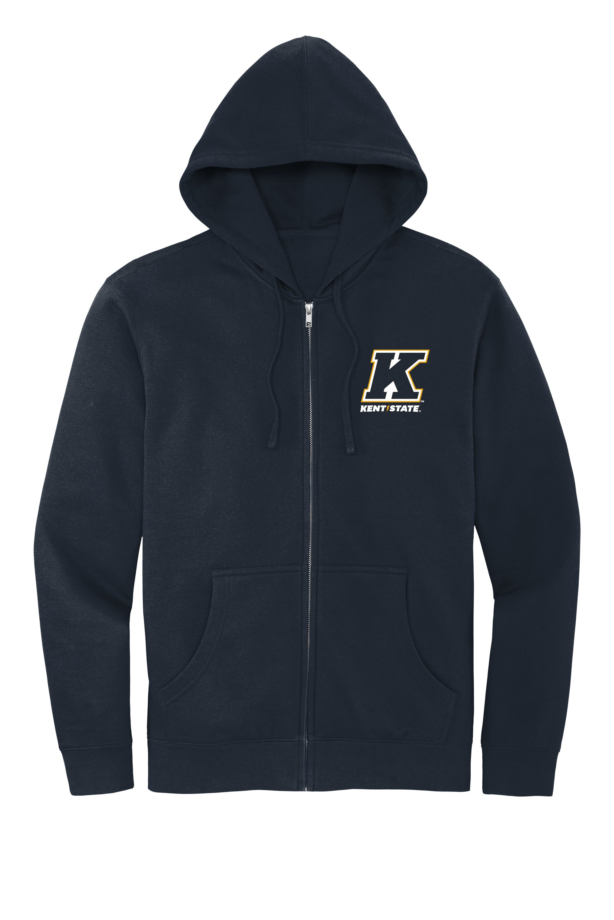Kent State K Logo Full Zip Navy Hood