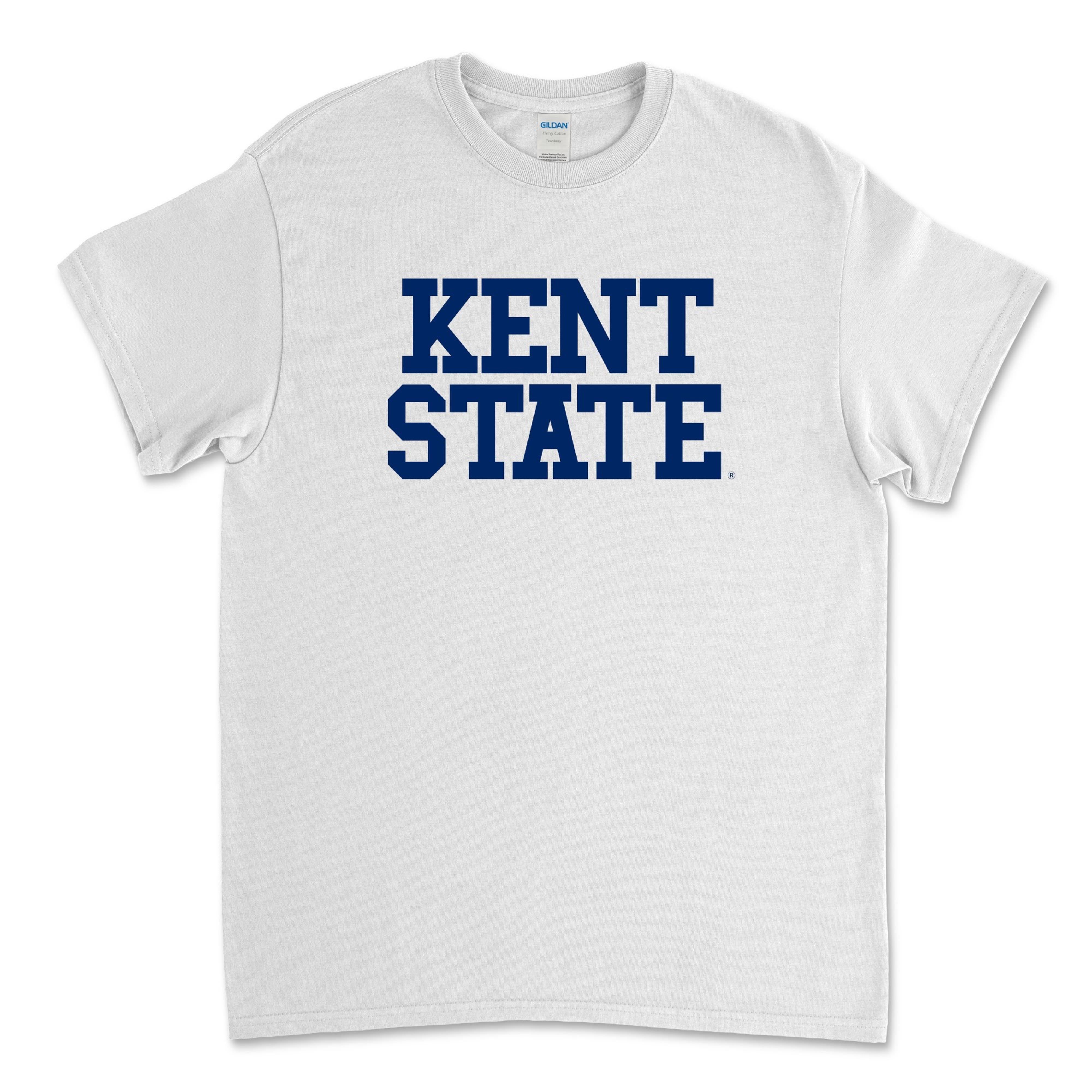 Kent State White Block  T-Shirt