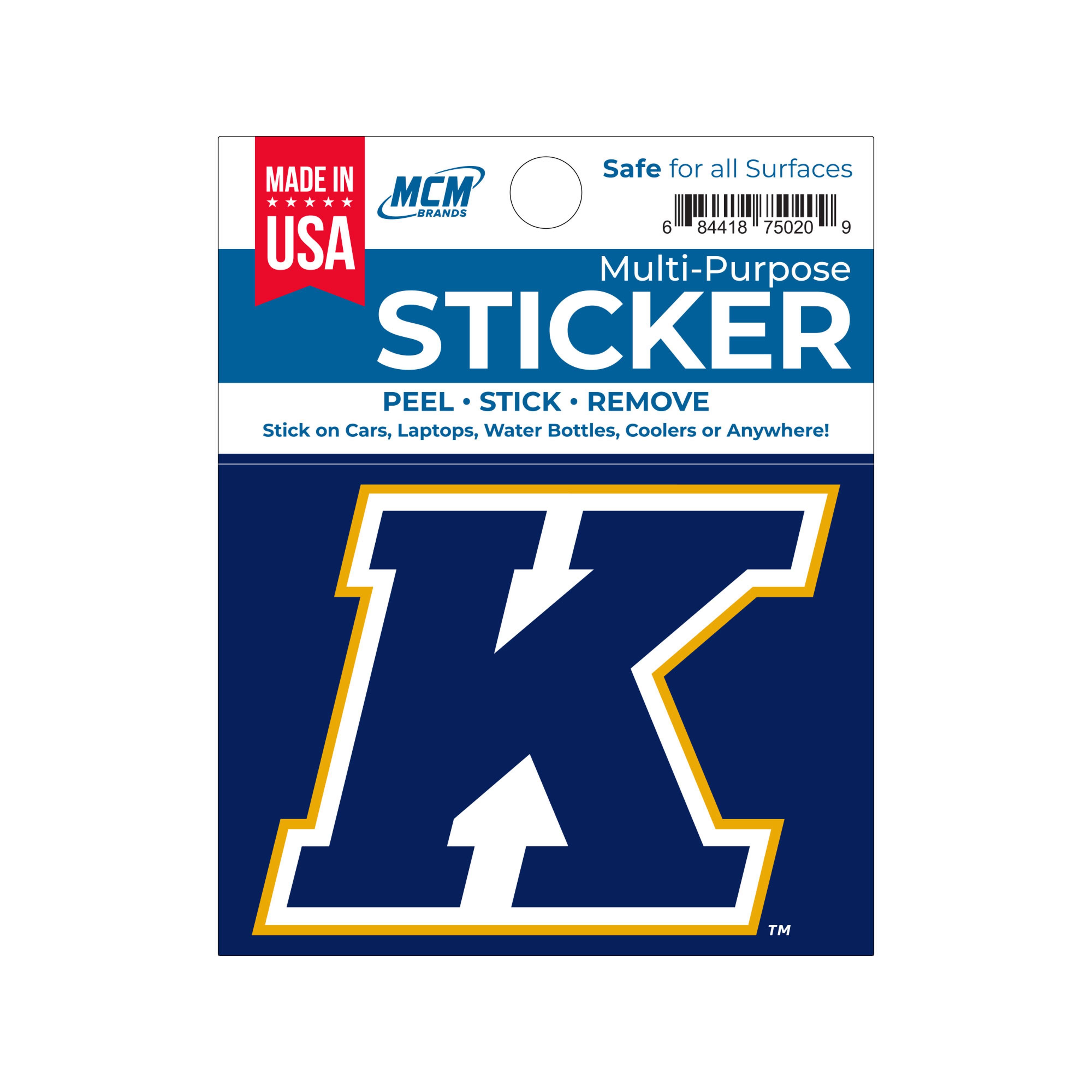 Kent State Navy Multi-Purpose K Sticker
