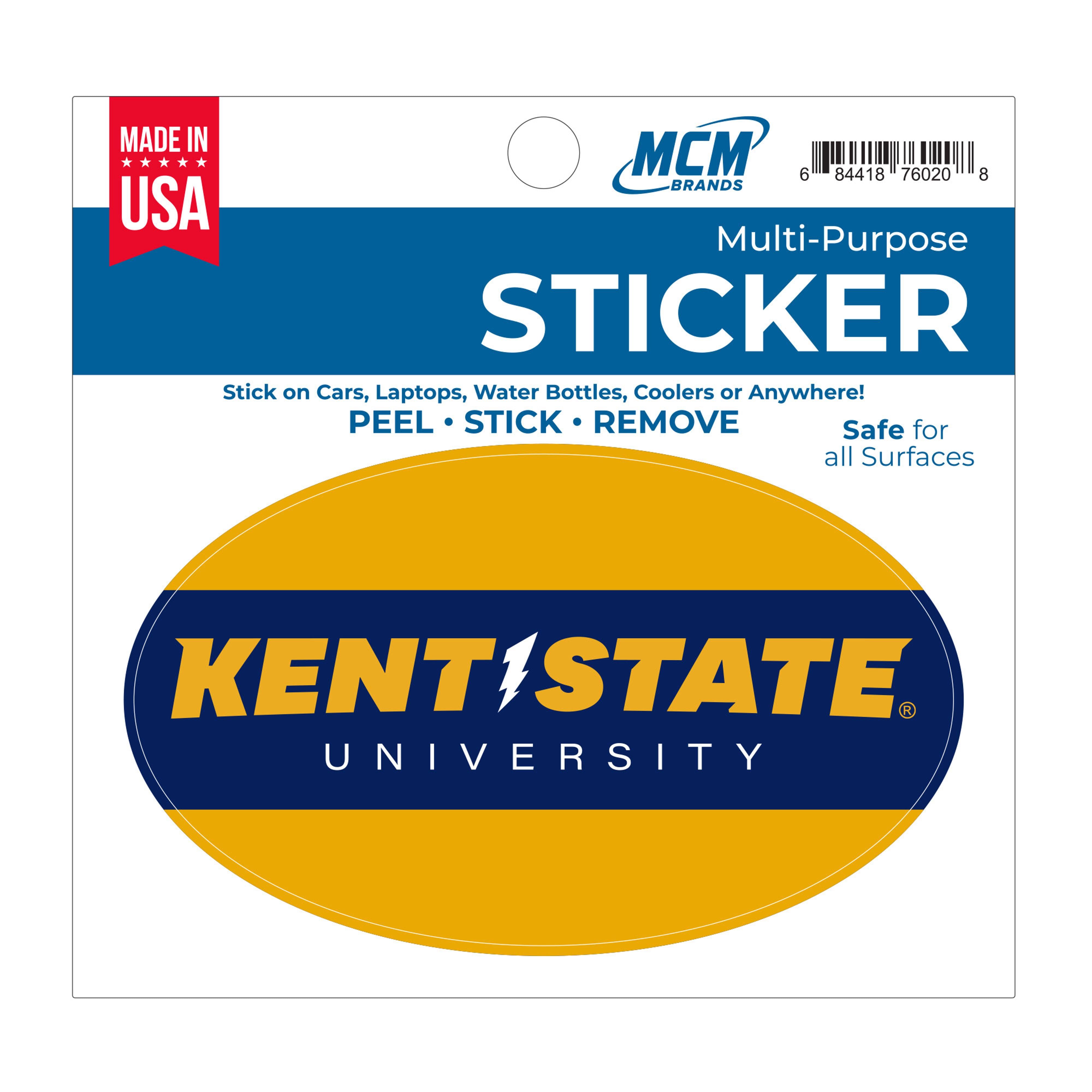 Kent State Univeristy Navy Oval Multi-Purpose Sticker
