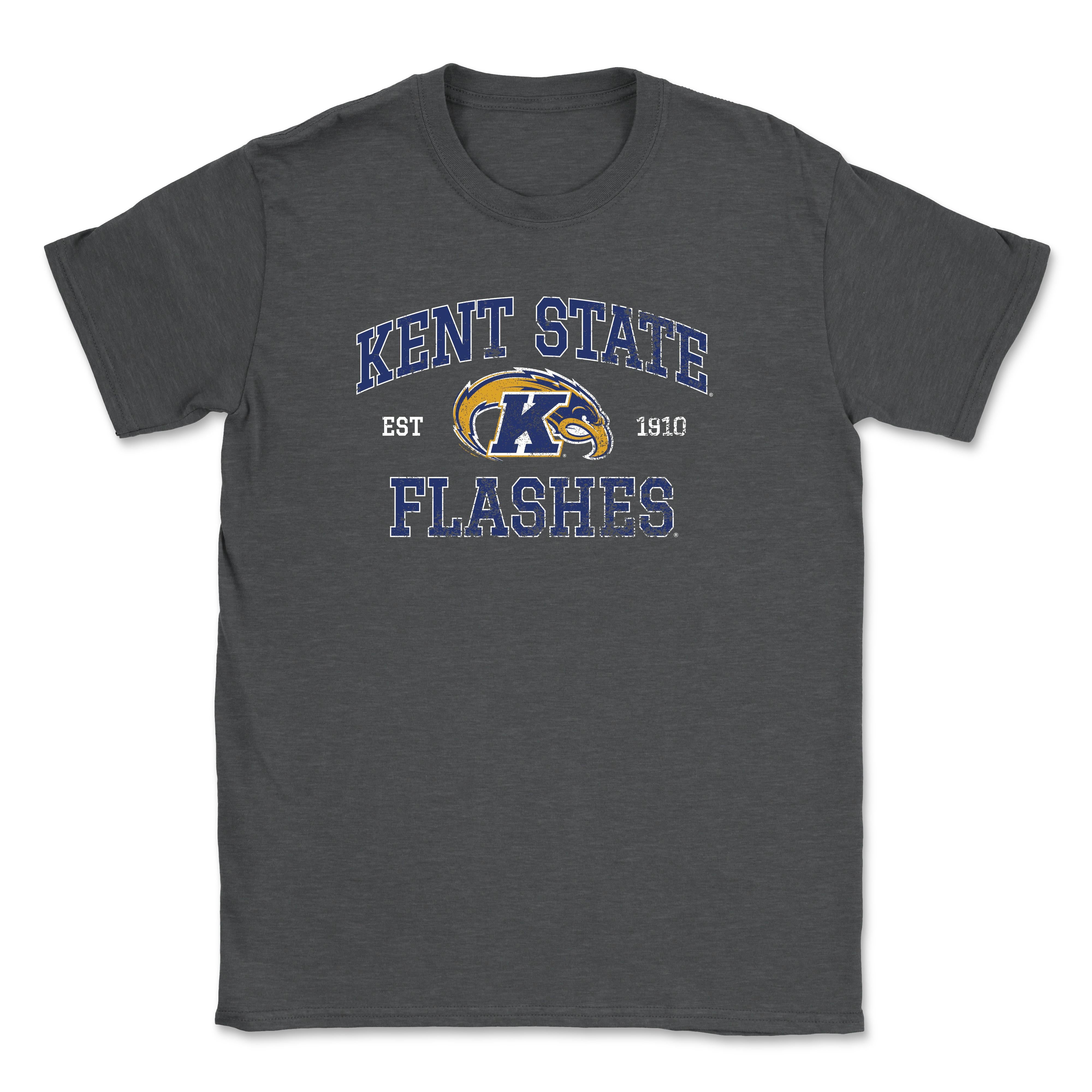Kent State Gray Arched Distress Eagle And Date  T-Shirt