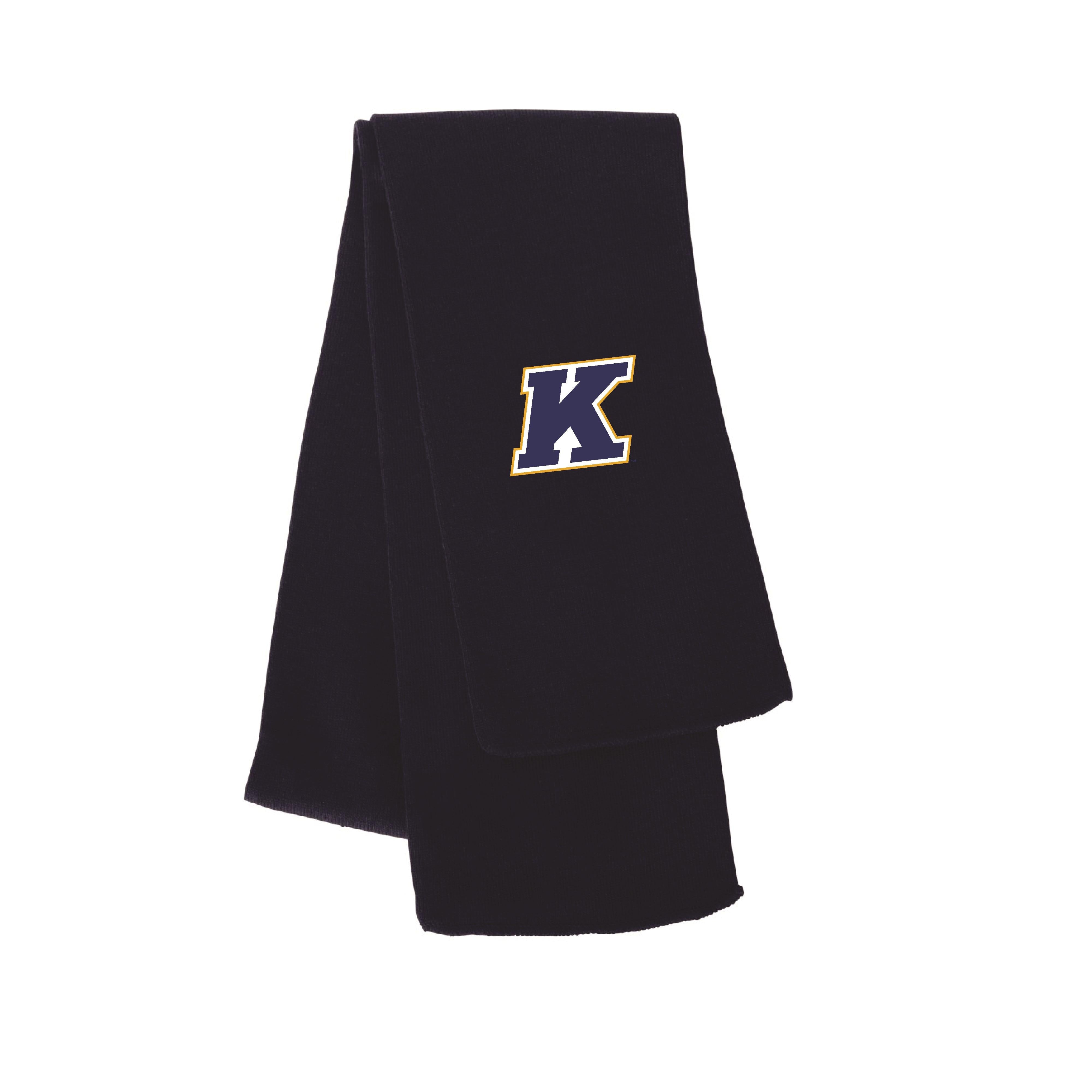 K Logo Navy Knit Scarf