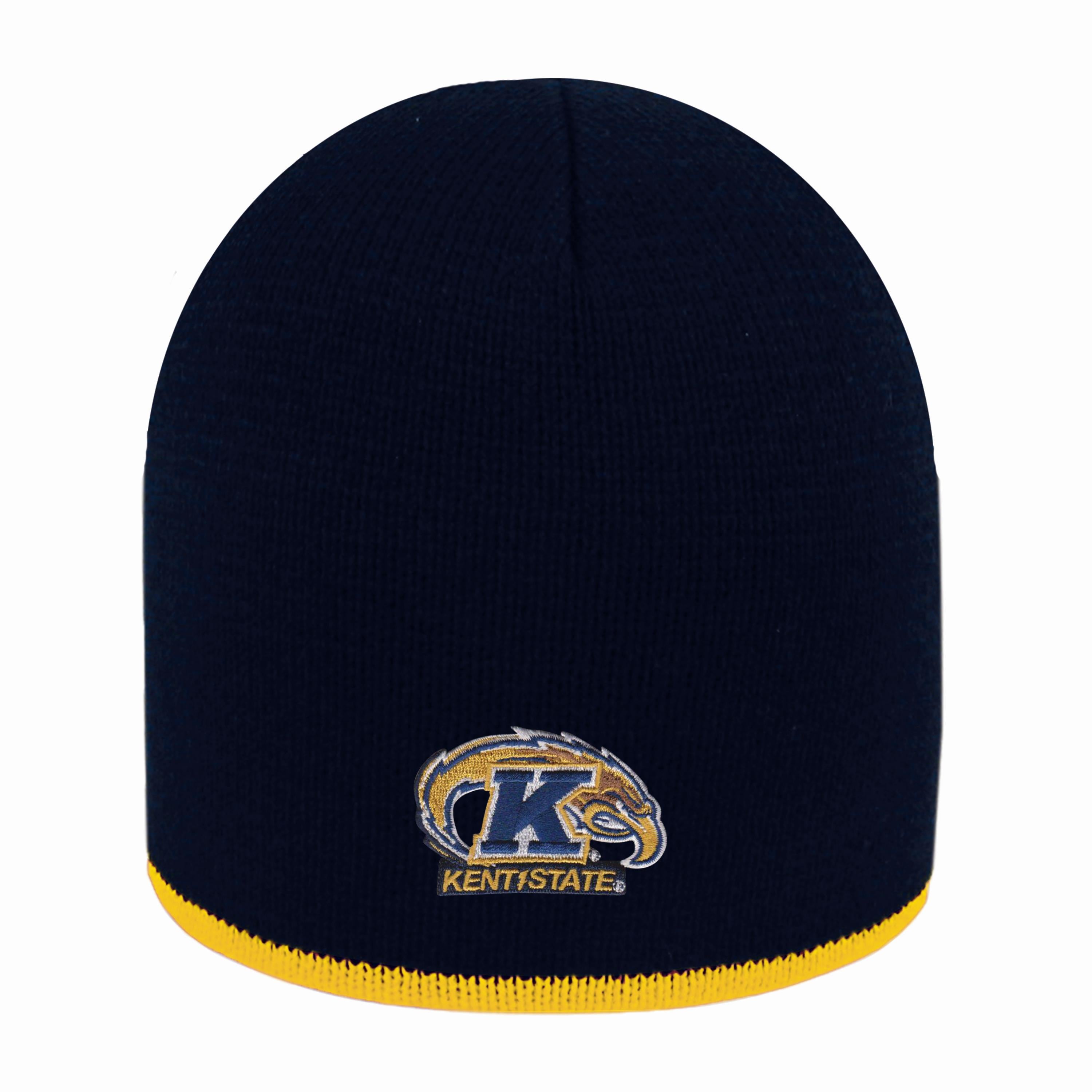 Bright Stripe Navy Beanie With Gold Edge