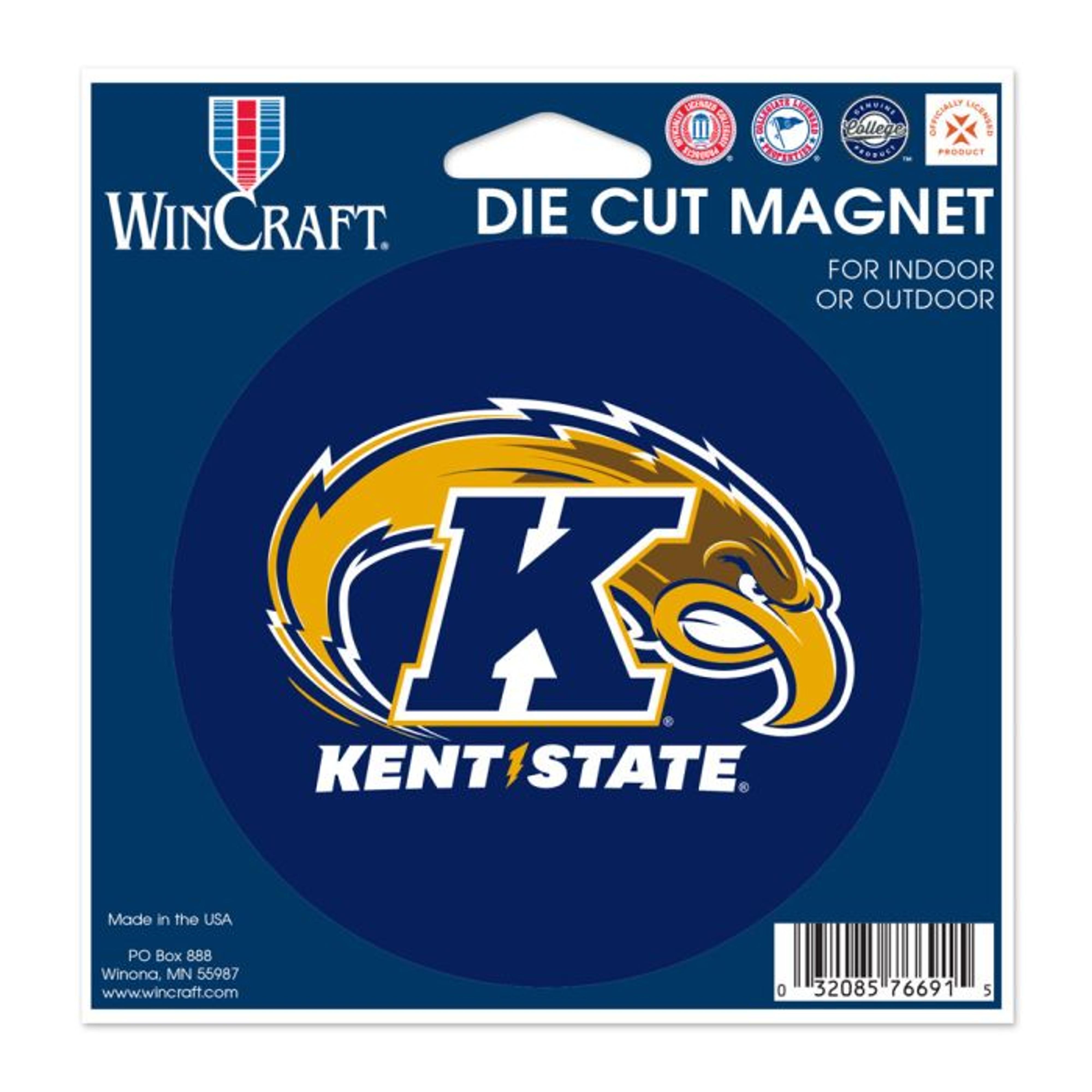 Round Kent State Navy Die Cut Magnet