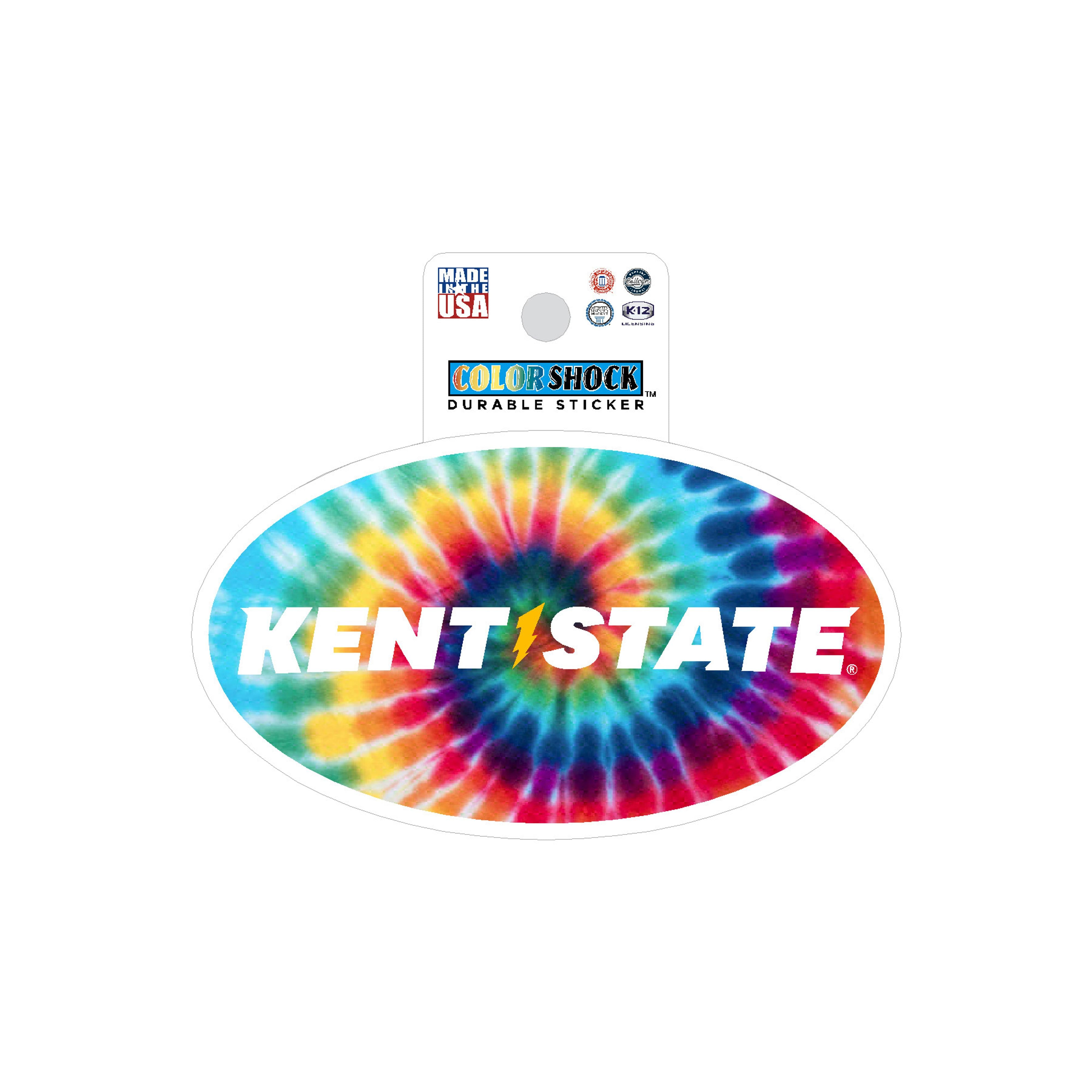 Rainbow Swirl Kent State Color Shock Sticker