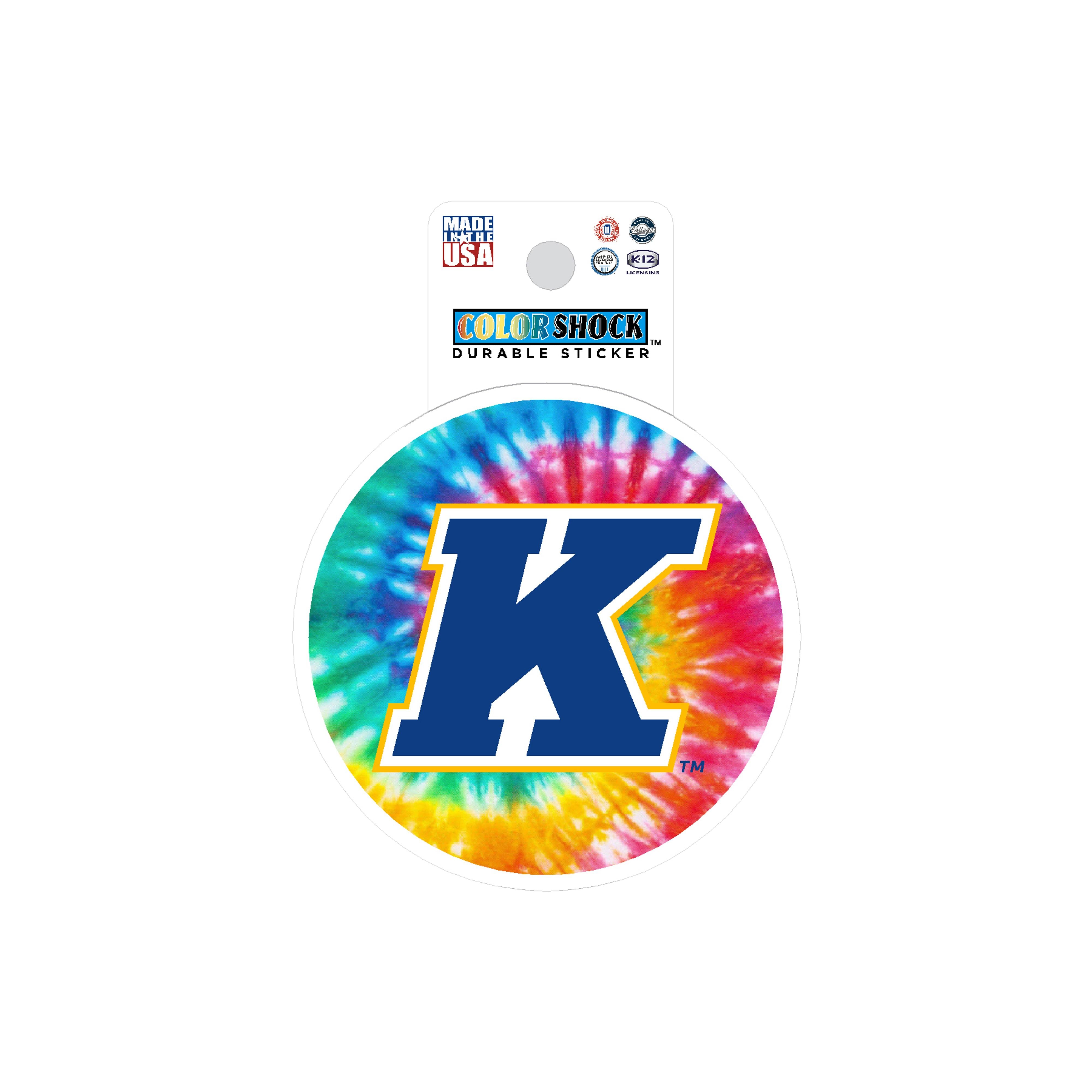 Rainbow Swirl Kent State K Color Shock Logo Sticker