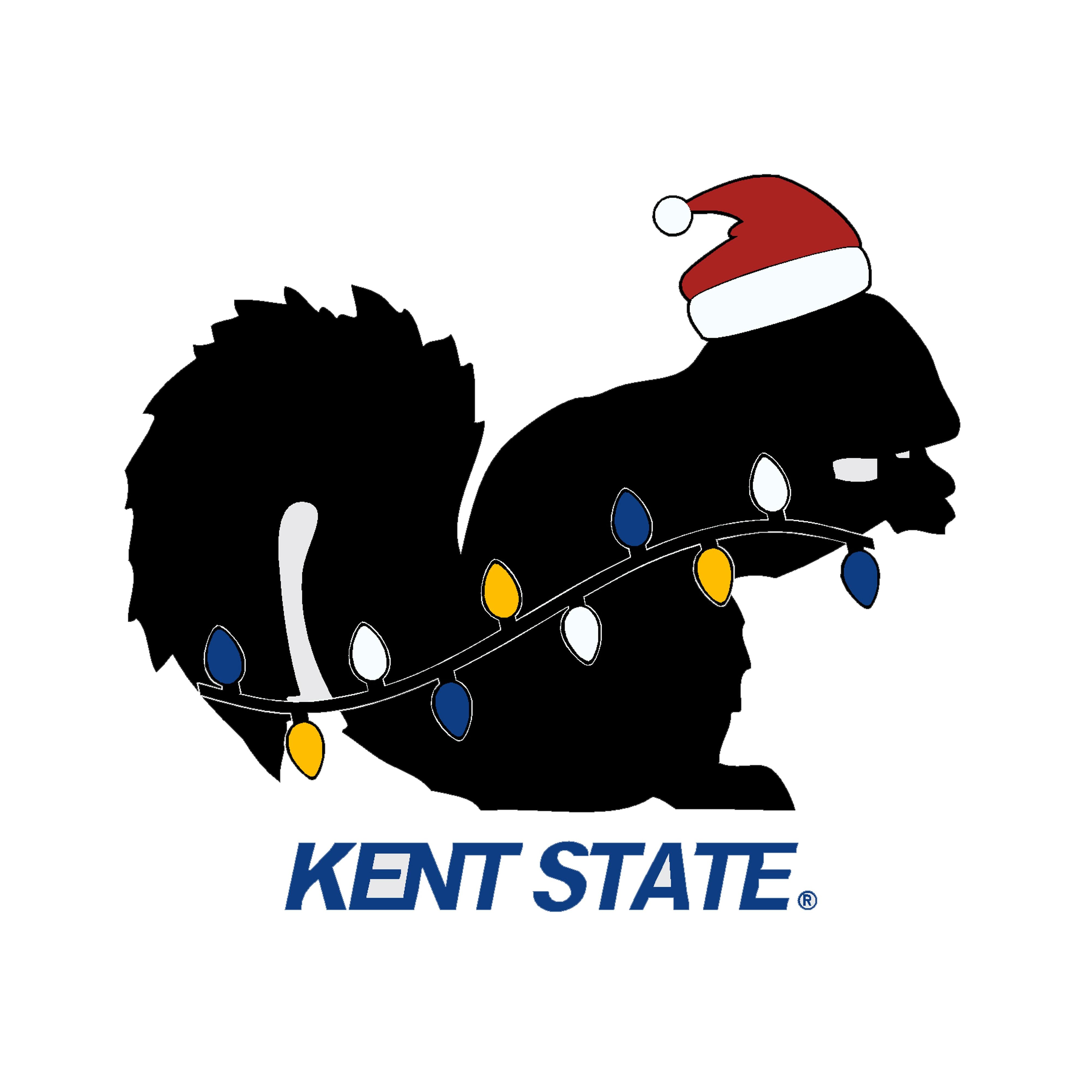 Black Christmas Squirrel Over Kent State Acrylic Ornament