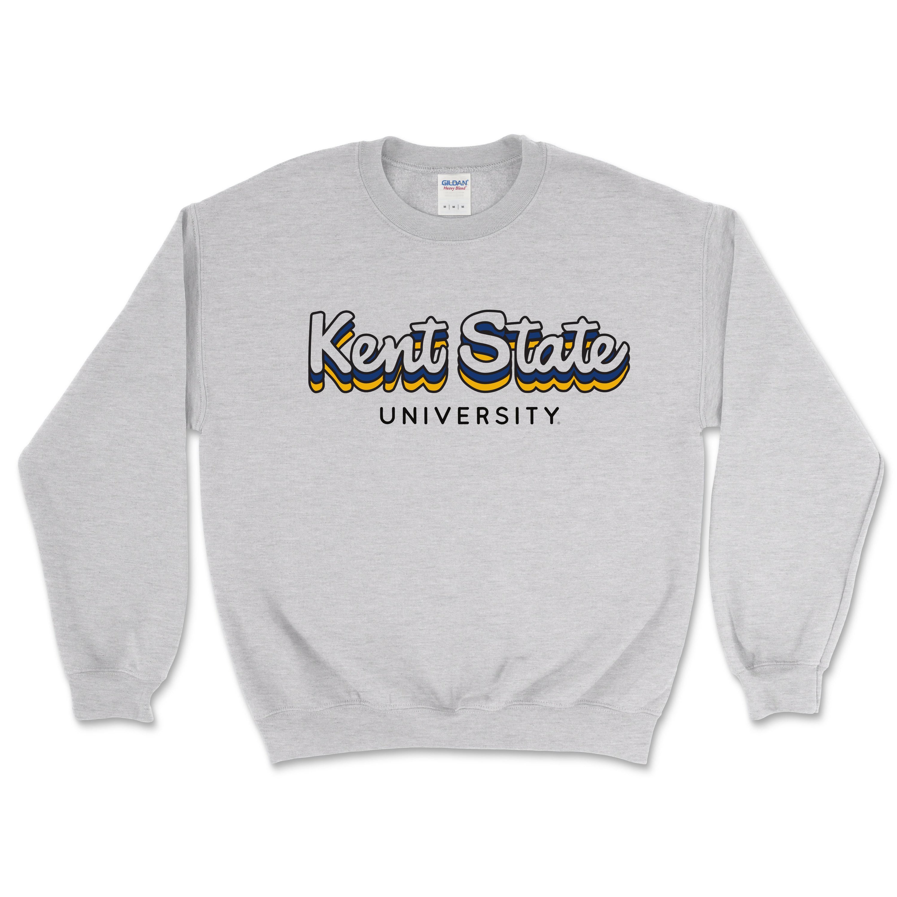 Kent State Light Gray Multi Layers With Color Center Crewneck Sweatshi