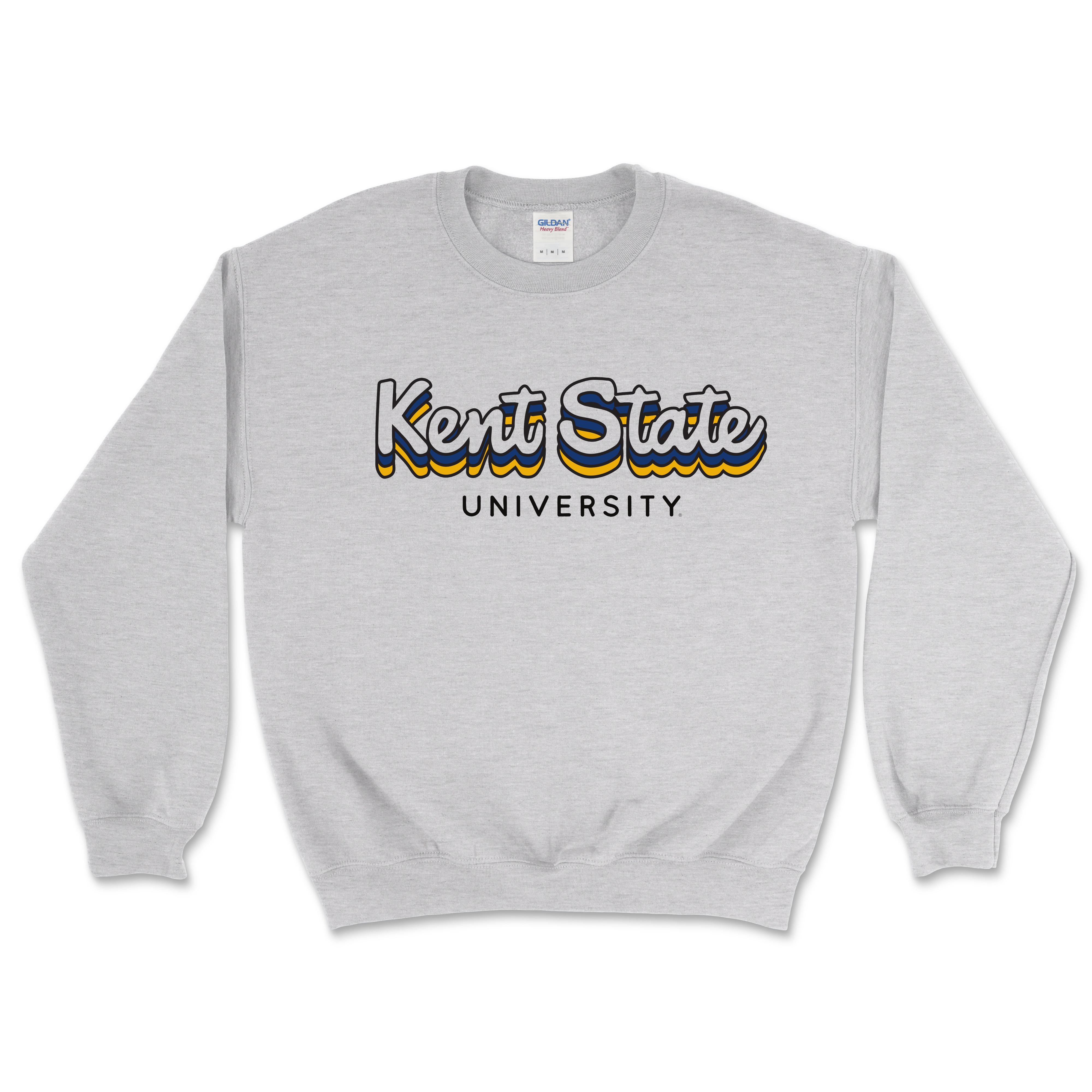Kent State Light Gray Multi Layers With Color Center Crewneck Sweatshirt