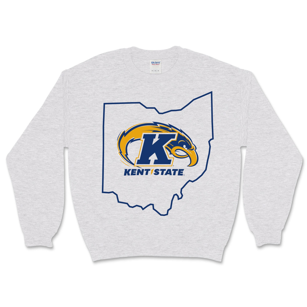 Kent State Pattern Kent State Eagle In State Crewneck Sweatshirt