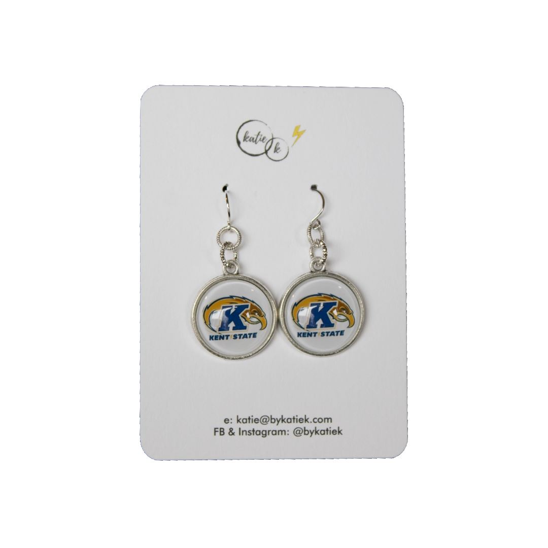 Kent State White Eagle Earring