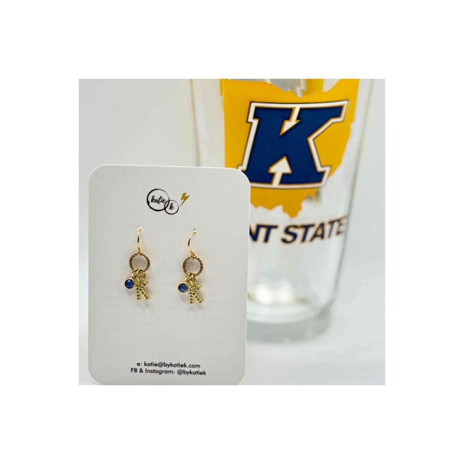 Mini Sparkly "K" crystal Hoop earrings