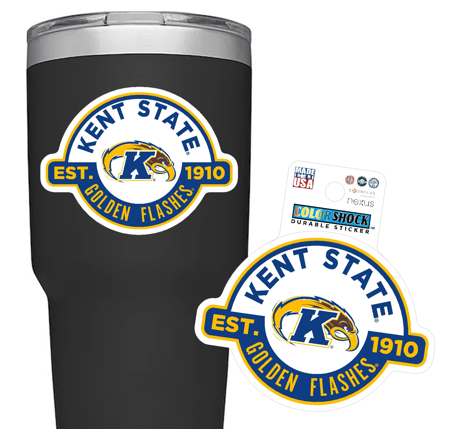Kent State EST 1910 White Sticker