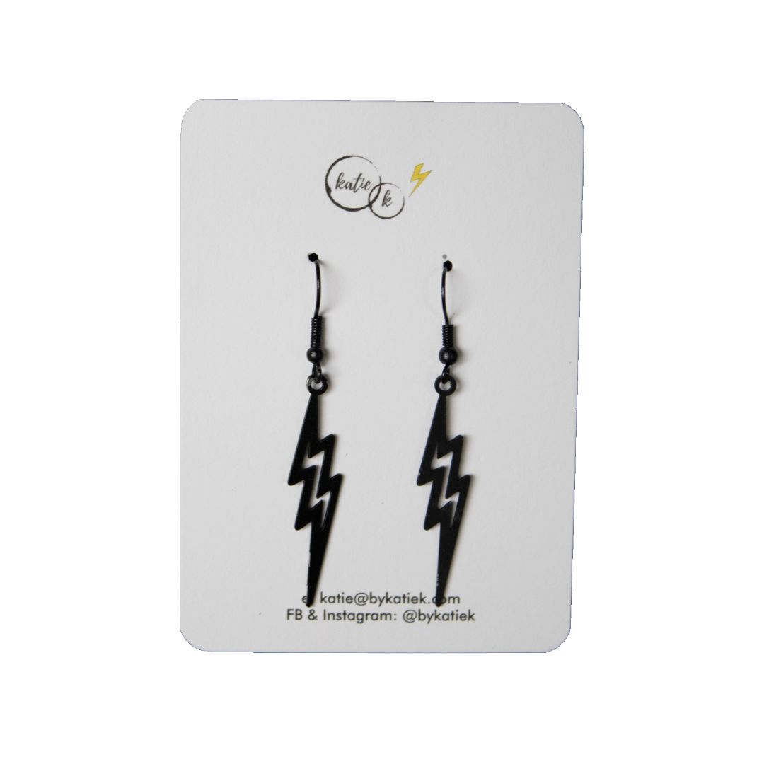 Laser Cut Black Flash Earring