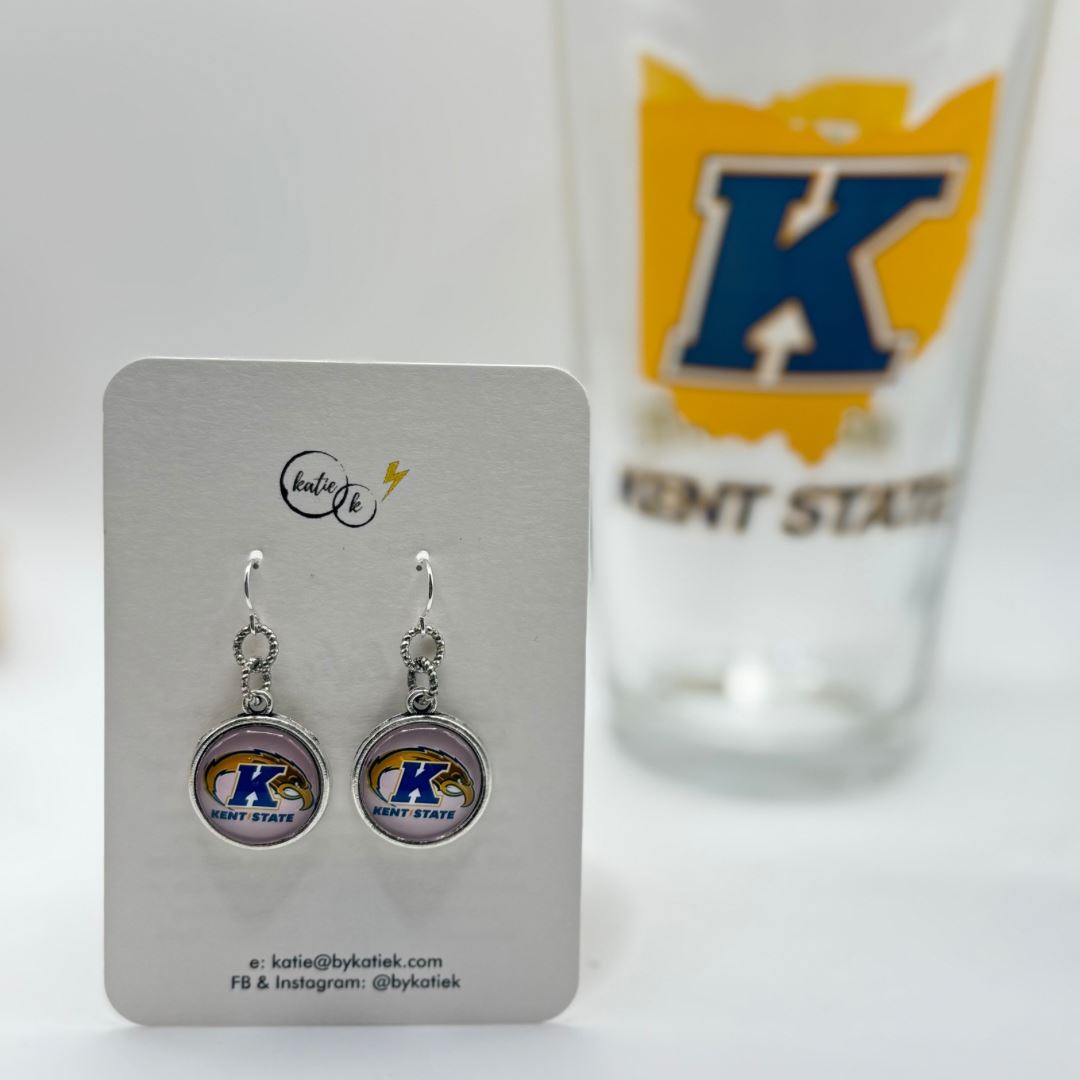 Kent State Light Pink Athletic Logo Eagle Earring